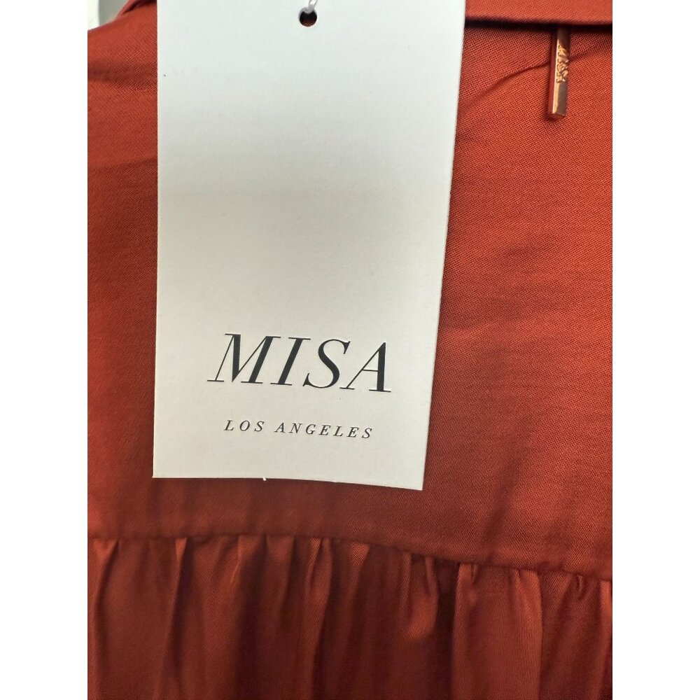 NWT Misa Los Angeles Blair Dress Burnt Orange Midi Trench Style Size S - Picture 12 of 12